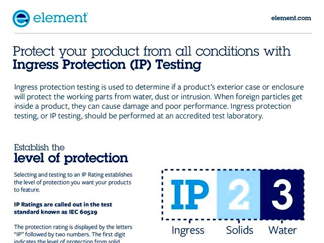 Ingress protection (ip) testing - iec 60529 testing Both UL testing
