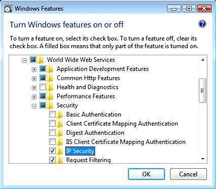 Ip security filtering After finishing the IP filter