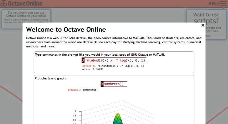 Octave online · cloud ide suitable for matlab Caused By